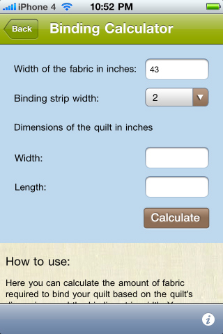QuiltingCalc free app screenshot 3
