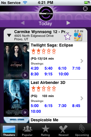 Showtimes - Local Movie Times & Tickets free app screenshot 2