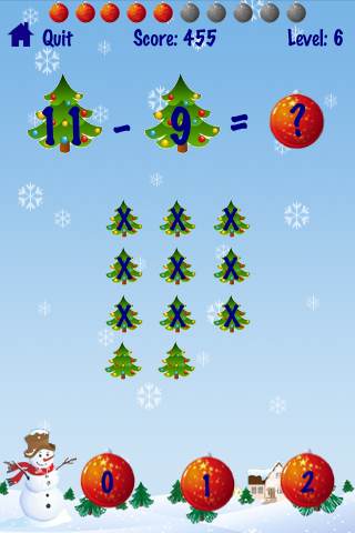 Winter Land Kids Math Games Free Lite - Grade School Addition Subtraction Skills free app screenshot 3