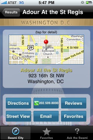 SwamiCity Washington DC free app screenshot 4
