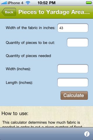 QuiltingCalc free app screenshot 4