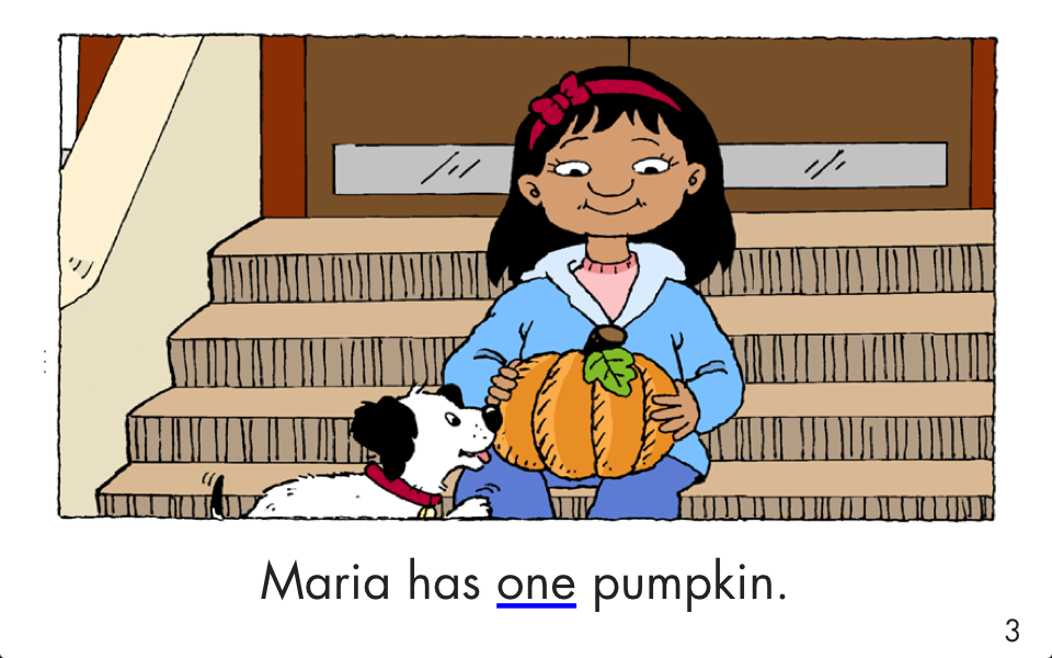 Maria Counts Pumpkins - LAZ Reader [Level A-kindergarten] free app screenshot 2