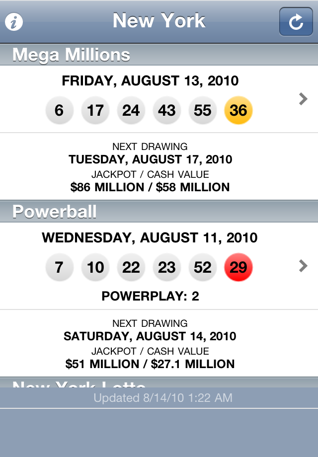 Lotto Results free app screenshot 3