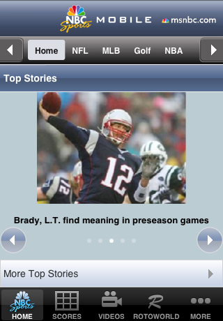 NBC Sports Mobile, free app screenshot 1