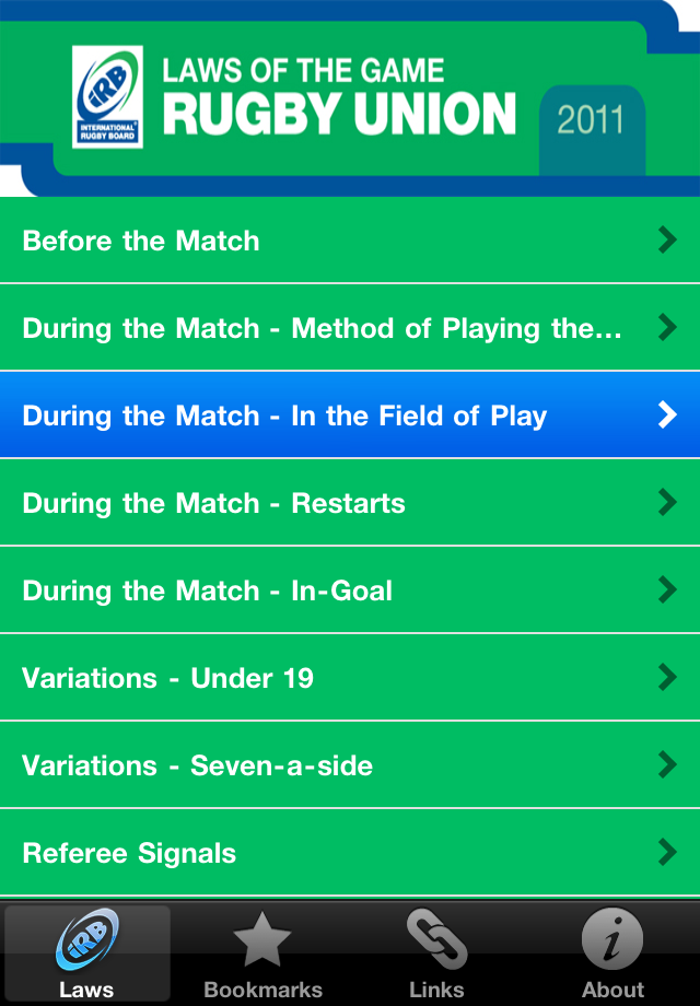 IRB Laws of Rugby free app screenshot 1