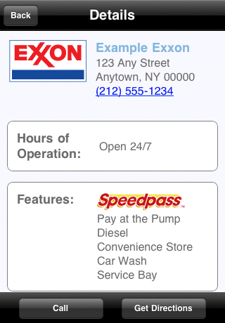 Exxon Mobil Fuel Finder free app screenshot 3