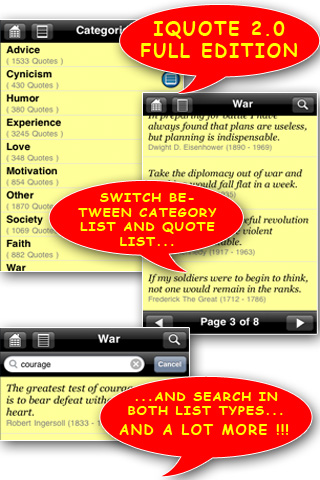 IQuote 2.0 Free - World of Quotes free app screenshot 3