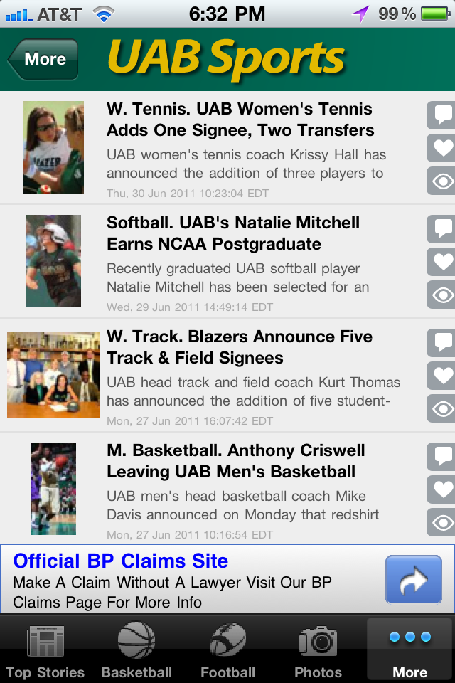 UAB Sports free app screenshot 3