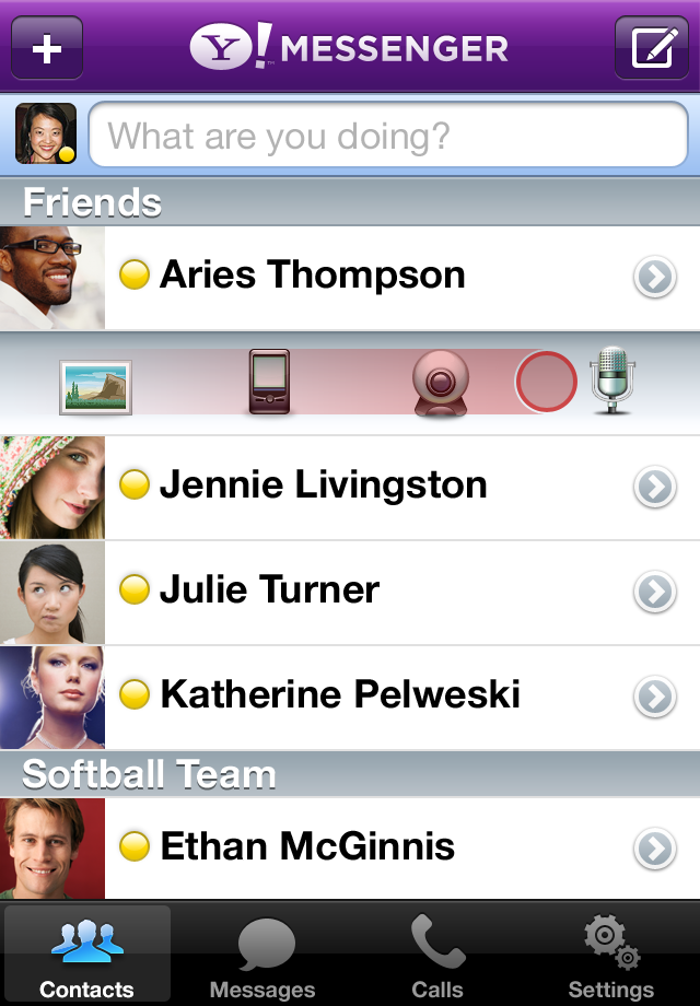 Yahoo! Messenger - free SMS, video & voice calls free app screenshot 2
