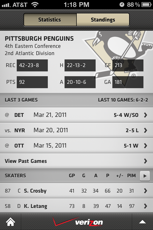 Pittsburgh Penguins Mobile free app screenshot 3