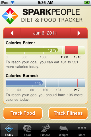 Diet & Food Tracker by SparkPeople free app screenshot 1