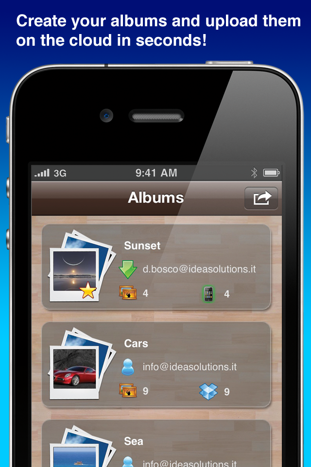 CloudAlbums - Public (or private) instant photo sharing and sync free app screenshot 1