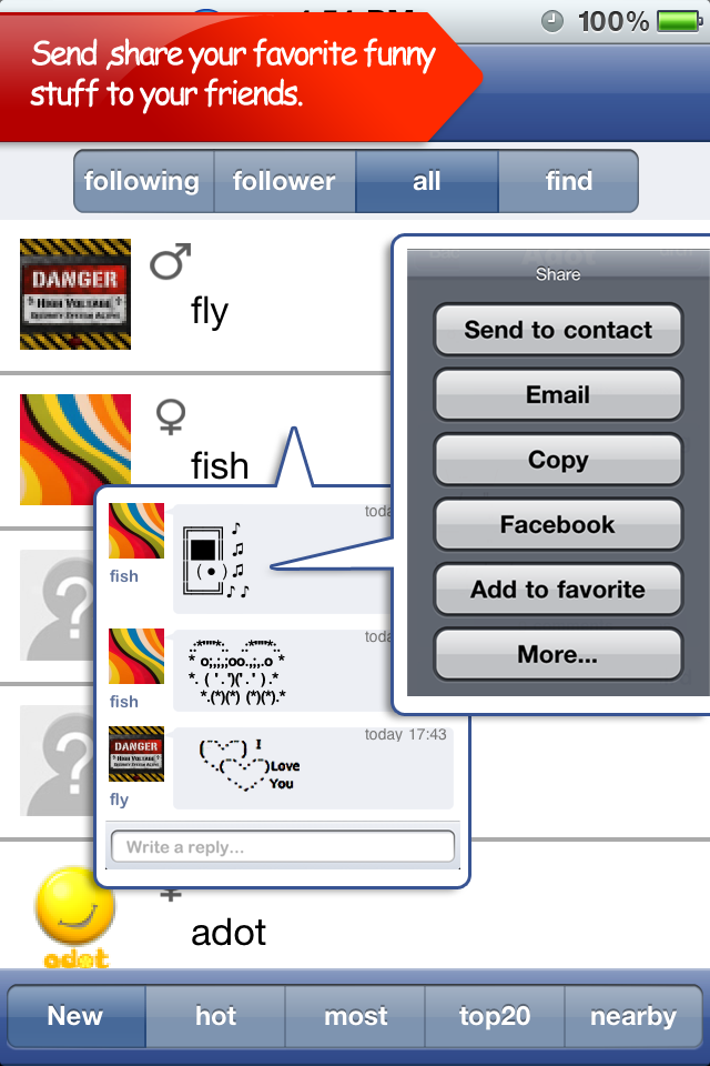 iShare-Pimp your funny day For creative Facebook,SMS&EMAIL(FREE) free app screenshot 4