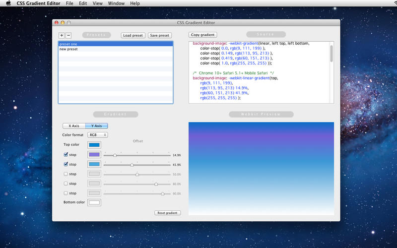CSS Gradient Editor for Mac screenshot