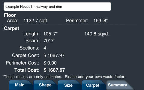 Carpet Estimator by On Center Software screenshot 2