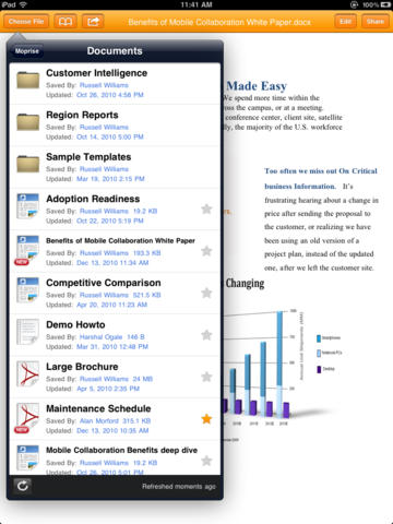 Moprise: SharePoint Documents for iPad screenshot 2