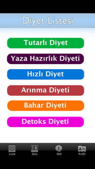 Diyet Listeleri