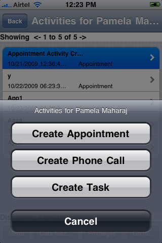 Contact & Activity Manager for MS CRM (iPhone) screenshot 3