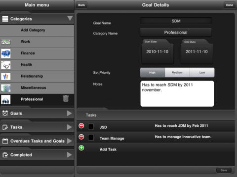 Set Goal for iPad screenshot 2
