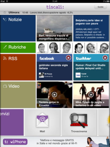 【免費新聞App】Tiscali per iPad-APP點子