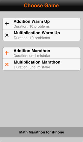 Math Marathon for iPhone