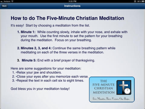 The Five-Minute Christian Meditation for iPad screenshot 2