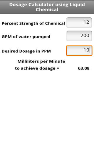 Dosage Calculations for Water Treatment screenshot 3