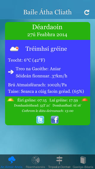 Aimsir - Irish Language Weather Forecast