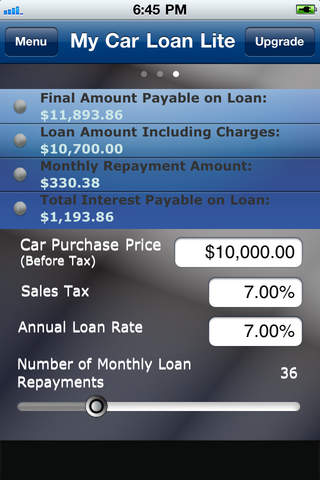 My Car Loan Lite screenshot 2