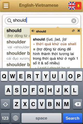 Tự điển mới 2013 - New Mobile English-Vietnamese Dictionary screenshot 2