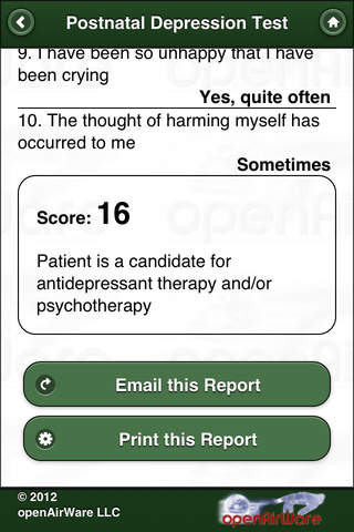Postnatal Depression Test screenshot 3