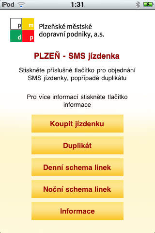 Plzeň - Jízdenka SMS