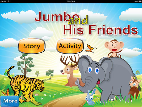 Jumbo and his friends story + Kids coloring activities