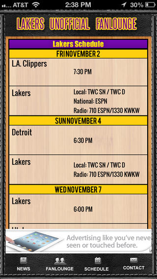 【免費運動App】FanLounge - for Lakers Fans - Social News, Schedule, & Discussion-APP點子