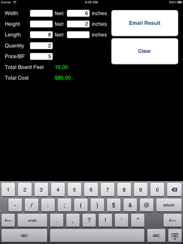 Board Feet Calculator for iPad