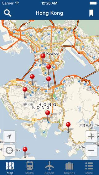 香港离线地图 - 城市 地铁 机场