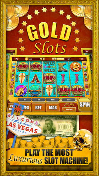 Gold Slots VIP Vegas Slot Machine Games - Win Big Bonus Jackpots in this Rich Casino of Lucky Fortun