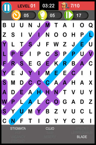 Word Search Puzzles Colorful +  A fun  & little movie game books for kids screenshot 2