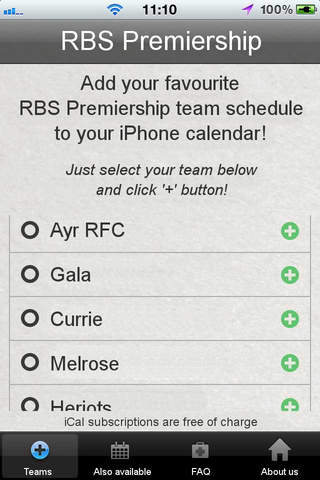 Fixtures for RBS Premiership Scotland screenshot 2