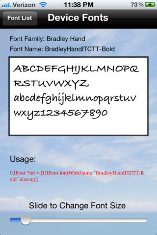 Device Font List screenshot 3