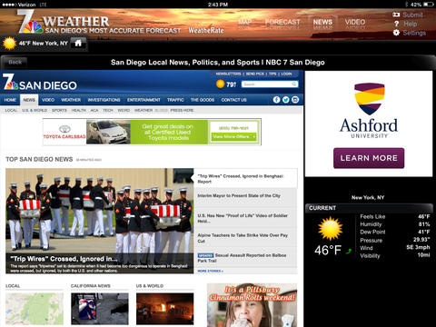 NBC 7 San Diego Weather for iPad screenshot 3