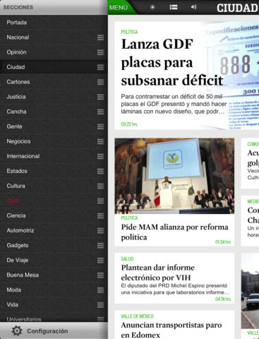 Captura de pantalla del iPad 2
