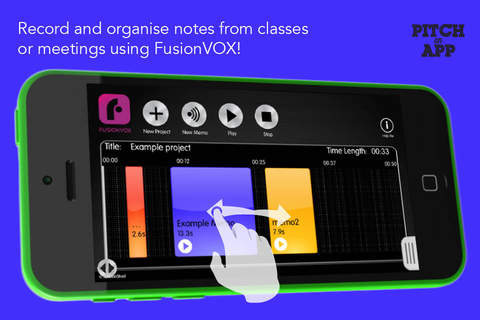 FusionVOX - Record memos / composition then combine, highlight and manage into projects. Use for lectures, mic and dictation etc. Share your rec projects with friends screenshot 2