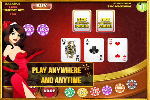 `Ace Christmas Table Poker : Mega Fun of  5 Card Poker Bet, Bluff or Fold screenshot 2