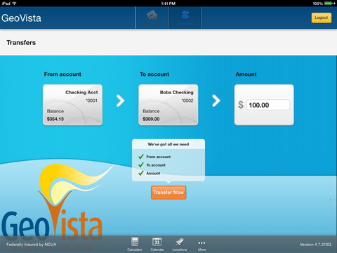 GeoVista Credit Union for iPad screenshot 4