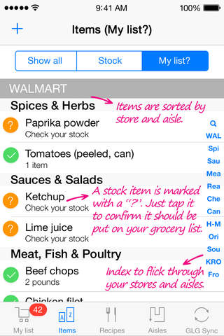 Grocery List Generator Lite - Create shopping lists and store all your recipes. screenshot 2