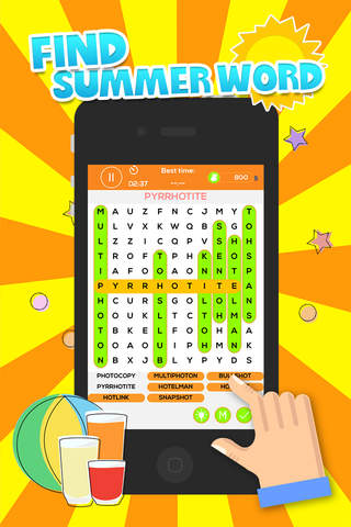 Word Search At the Summer Season – Super Classic " Word search Puzzle Games ” screenshot 2