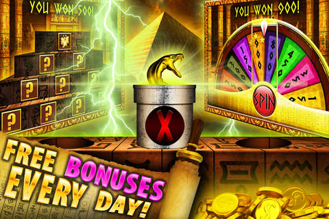 Slots Golden Tomb Casino PLATINUM - A Pharaohs Gold Vegas Slot Machine Game! screenshot 4