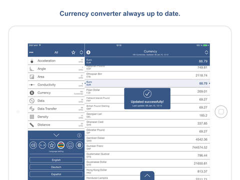 iUnit 2 for iPad - Unit and Currency Converter screenshot 2