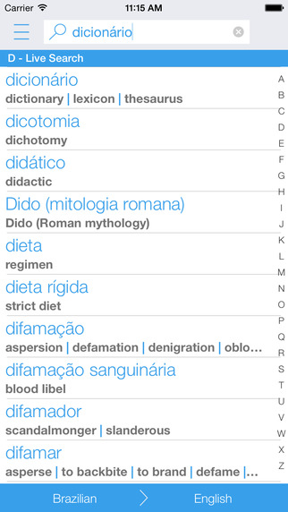 Free Brazilian English Dictionary and Translator Dicionário Brasil - Inglês